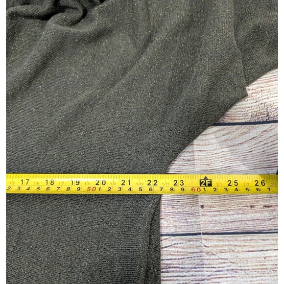 Coldwater Creek Women's 2X Knit Green Gold Sparkly Cowl Neck Top Festive Holiday - Picture 7 of 16